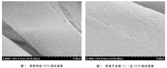 等離子處理前后棉織物表面形貌對(duì)比